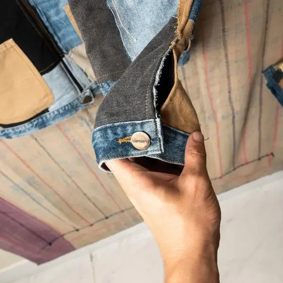 Custom upcycled patchwork carhartt chore jacket - Picture 6 of 8